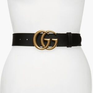 Gucci GG Logo Leather Belt size 85 EU